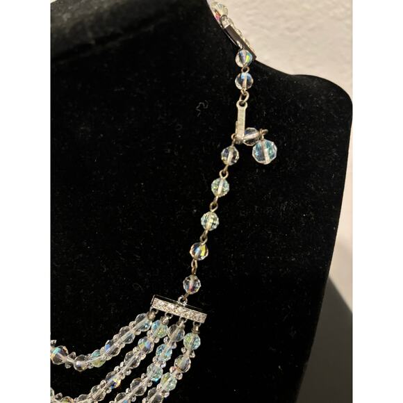 Vintage Laguna Aurora Borealis Necklace 4 Strands - Picture 5 of 6